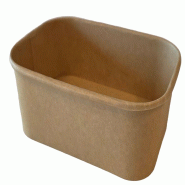 NOVABOWL Saladier Poke Bowl Rectangulaire Kraft 173x121x57mm 750ml - Salade & Plat Chaud - Ingraissable - Lot de 900 - beige en carton BRB750