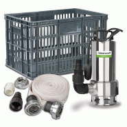 Pompe submersible pour eaux chargées - kit d'inondation - capacité de 11.400 l/h - 0,75 kW 230 V Cleancraft SDWP 7511 FLOOD SET