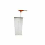 Schneider Distributeur doseur à bouton-poussoir avec couvercle en acier inoxydable, 5L-105x140x345mm, pompe incluse - blanc plastique 154722 Schneider Distributeur doseur à bouton-poussoir avec couvercle en acier inoxydable, 5L-105x140x345mm, pompe incluse - blanc plastique 154722