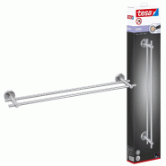Tesa Moon porte serviette double, acier inoxydable look, adhésif, technologie sans percer, 112 mm x 640 mm x 50 mm - argenté métal 40307-00000-00 Tesa Moon porte serviette double, acier inoxydable look, adhésif, technologie sans percer, 112 mm x 640 mm x 50 mm - argenté métal 40307-00000-00