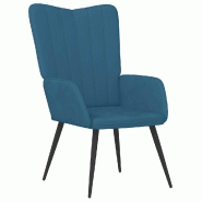 VidaXL Chaise de relaxation Bleu Velours Modèle Vega Focus Plus - 327687