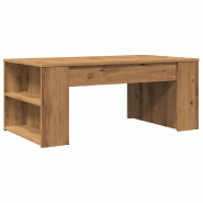 VidaXL Table basse chêne artisanal 102x55x42 cm bois d'ingénierie Modèle Boréal Pro - 856025