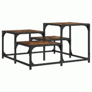 VidaXL Table basse chêne fumé 68x68x40 cm bois d'ingénierie Modèle Lofty Design - 837749