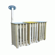 Corbeille carrée de tri sélectif en bois