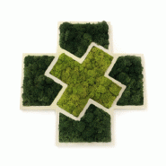 Croix de pharmacie végétales - Vert naturel, Herbe synthétique pour l'intérieur et l'extérieur, Style 2