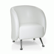 Fauteuil lounge / fauteuil club ST. LUCIA en similicuir blanc hjh OFFICE - blanc plastique 713210