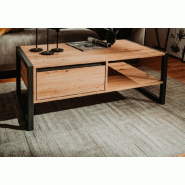 Finori Table basse Denver 55 Chêne artisanal et gris anthracite Modèle Orion Master Pro - 002904