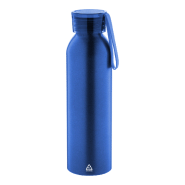 Gourde de sport - aluminium recyclé - 600 ml - avec couvercle assorti et sangle en silicone Gourde de sport - aluminium recyclé - 600 ml - avec couvercle assorti et sangle en silicone