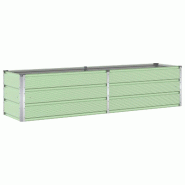 Helloshop26 - Jardinière moderne en acier galvanisé 195 x 50 x 45 cm facile à installer pour extérieur jardin terrasse en acier 02_0059277 - acier