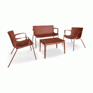 Now's Home - Salon De Jardin En Polypropylene Et Metal Brique Montauk - 3256390252445