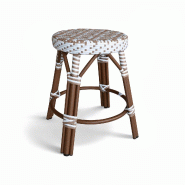 Now's Home - Tabouret bas en textilene nois/alu effet rotin d38xht49cm scala - 3256390255149
