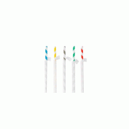 Pailles 21cmx6mm Assorties Papier Rayé 250un - 6661017