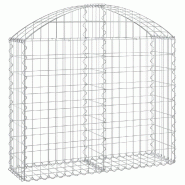 Panier de gabions clôture cage mur de soutènement arqué 100 x 30 x 80/100 cm fer galvanisé Argent 02_0039959 - métal 3000218882778