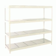PROREGAL Étagère pour Charges Lourdes METAL BEAST FOUR | HxLxP 200x240x75cm | 400kg par Niveau | Blanc - blanc métal RS18-173 PROREGAL Étagère pour Charges Lourdes METAL BEAST FOUR | HxLxP 200x240x75cm | 400kg par Niveau | Blanc - blanc métal RS18-173