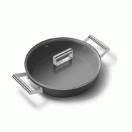 SMEG sauteuse noir mat 28cm + couvercle DPF2812BLM - 8017709356026