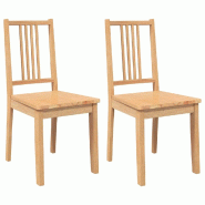 VidaXL Chaises à manger 2 pcs bois massif naturel caoutchouc Modèle Lervélia - 4102398