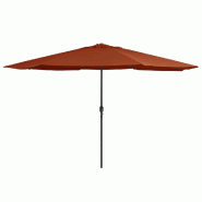 VidaXL Parasol de jardin avec mât en métal 390 cm terre cuite Modèle Ventura Pro - 47383