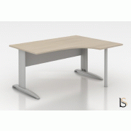 Bureau compact série Tono piètement métal - Mobel Linea - 180, Blanc, Droite_0