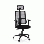 Chaise de bureau / chaise pivotante SPINIO PRO maille / tissu noir hjh OFFICE - noir polyester 810029