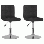 Chaises pivotantes à manger lot de 2 noir tissu Modèle Vega Office Pure - 334215