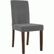 CLP Chaise de salle à manger Ina velours côtelé Gris/Antique foncé - gris textile 326069 CLP Chaise de salle à manger Ina velours côtelé Gris/Antique foncé - gris textile 326069