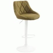 CLP Tabouret de bar Lazio en Tissu Hauteur réglable siège pivotant Vert/Blanc - vert textile 321787 CLP Tabouret de bar Lazio en Tissu Hauteur réglable siège pivotant Vert/Blanc - vert textile 321787