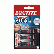 Colle glue gel super glue 3 power flex LOCTITE, 3 g