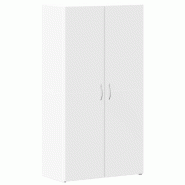 Décoshop26 - Meuble de bureau armoire de rangement 60 x 32 x 115 cm bois d'ingénierie blanc DEC024469 - 3000254722434_0