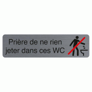 Exacompta - Réf. 67161E - 1 Plaque adhésive imitation aluminium Prière de ne rien jeter dans ces WC - 16,5X4,4 cm - Gris - gris 67161E Exacompta - Réf. 67161E - 1 Plaque adhésive imitation aluminium Prière de ne rien jeter dans ces WC - 16,5X4,4 cm - Gris - gris 67161E