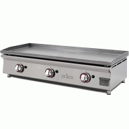 Gril à gaz 1 mètre de large, 45 cm de profondeur, 3 brûleurs, acier laminé, Arilex - 100PGLN