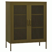 Helloshop26 - Armoire de rangement pratique design contemporain réglable 80 x 35 x 101 cm en acier vert olive 02_0046862 - vert acier 3000234467614