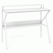 Helloshop26 - Bureau compact 100 x 48 x 81,5 cm support moniteur ergonomique avec rangement design moderne en bois d'ingénierie 20_0010840 - métal 3