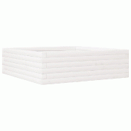 Helloshop26 - Jardinière bac lit surélevé plantes fleurs terrasse jardin 80 x 80 x 23 cm bois de pin massif blanc 02_0037889 - 3000217639632