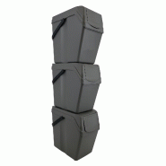 Keden - Set de 3 Poubelles Sortibox pour Recyclage Grises 3x25L - gris plastique ZA1109