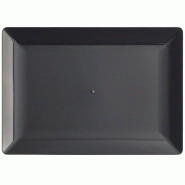 Plateau Fluid' PS noir 34x24x1,5cm - par 50