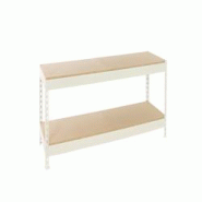 PROREGAL Étagère pour Charges Lourdes MINI WOOD YETI TWO | HxLxP 90x120x45cm | 400kg par Niveau | Blanc - blanc métal PR_RS24-37 PROREGAL Étagère pour Charges Lourdes MINI WOOD YETI TWO | HxLxP 90x120x45cm | 400kg par Niveau | Blanc - blanc métal PR_RS24-37