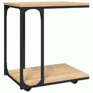 Table d'appoint à roues Chêne sonoma 50x35x55,5 cm Modèle Patio Celeste Prime - 825808