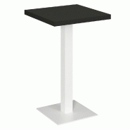 Table mange debout Cage blanc plateau noir 70x70x111cm