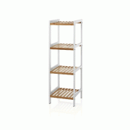 AQA Design Étagère DUKE en mdf laqué blanc L.34 P.33 H.110 MP02518 - blanc Bambou MP02518 AQA Design Étagère DUKE en mdf laqué blanc L.34 P.33 H.110 MP02518 - blanc Bambou MP02518