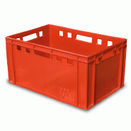 Bac alimentaire pour viande - 600 x 400 mm - Fond et parois pleins - PEHD - Norme Europe Bac alimentaire pour viande - 600 x 400 mm - Fond et parois pleins - PEHD - Norme Europe