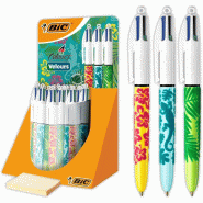BiC Tubo de 30 stylos bille rétractables 4Colours Velours, corps avec motifs et blanc, tracé M - 3086123542549