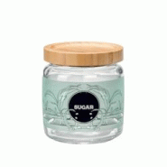Bocal avec couvercle 0,75 l en bambou décor sucre - Vert Rond Verre Bormioli Rocco - vert 8004360093346 Bocal avec couvercle 0,75 l en bambou décor sucre - Vert Rond Verre Bormioli Rocco - vert 8004360093346