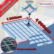 Caillebotis en acier galvanisé 1600mmx1000mm - [Maille Configurable]