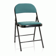 Chaise visiteur / Chaise de conférence / Pliante TUDELA I velours turquoise hjh OFFICE - vert polyester 803012