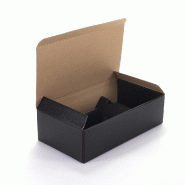 Coffret 2 bouteilles + séparateur noir 18x9.5x34cm - par 10 - élégant et pratique