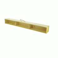 Coffret bois naturel 3 compartiments couvercle plexi 100x10,5x10,5cm - par 6 Coffret bois naturel 3 compartiments couvercle plexi 100x10,5x10,5cm - par 6