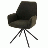 Décoshop26 - Chaise de salle à manger avec accoudoir assise rotatif en tissu bouclé vert olive care trépied 04_0006277 - 3000261683261 Décoshop26 - Chaise de salle à manger avec accoudoir assise rotatif en tissu bouclé vert olive care trépied 04_0006277 - 3000261683261