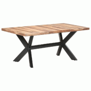 Décoshop26 - Table de salle à manger design industriel 180 x 90 x 75 cm bois d'acacia avec finition miel et acier DEC036620 - acier 3000261312413