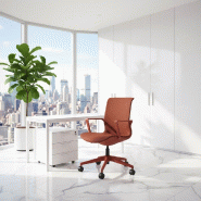 Fauteuil de Bureau Izao : Design Contemporain et Ergonomie Intuitive - Terracotta - SM1_0