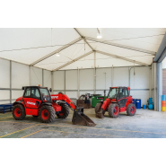 Hangar de chantier démontable - BTP, matériaux, engins - Installation rapide sur site, structure acier résistante